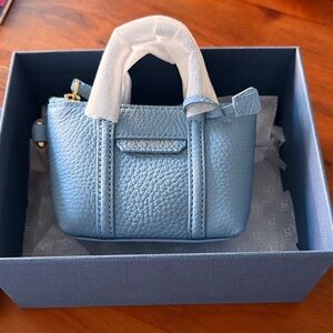 Elegant Blue Leather Handbag charm